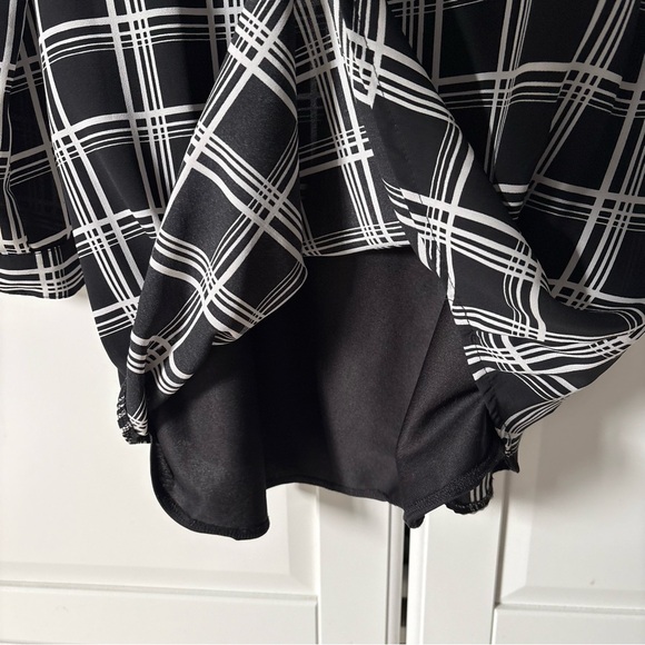 SEDUCTIONS Wild Fable Black and White Checkered Long Sleeve Dress - Picture 7 of 8